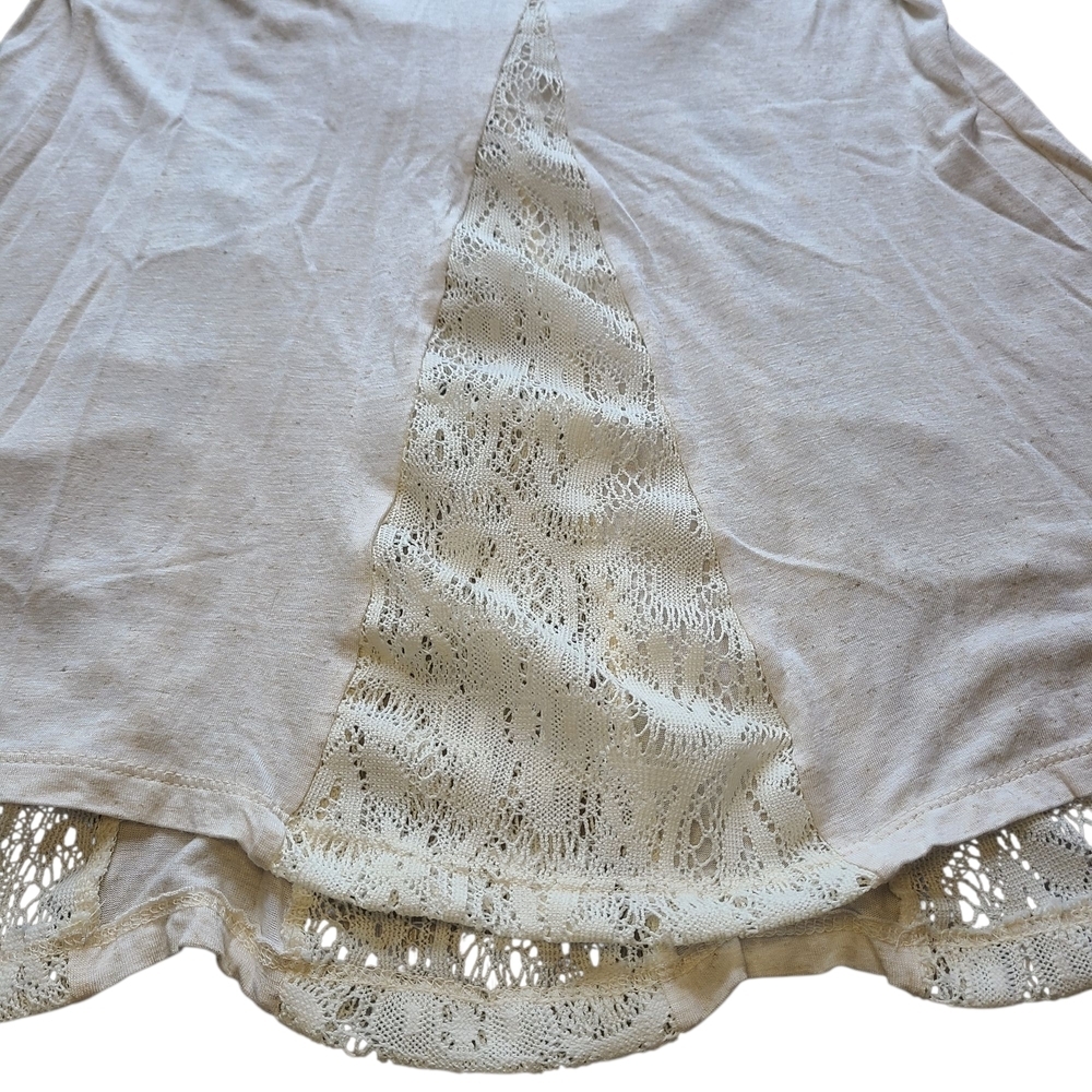 Daytrip by Buckle Ivory Beaded Lace Boho Top Large Festival Y2K Blouse - Picture 5 of 8